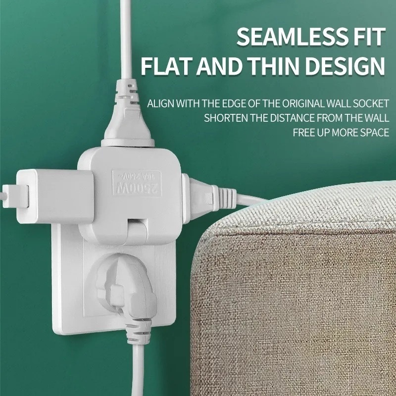 Adaptador Dobravel Tomada de 3 entradas regulavel lateral para lugares pequenos Bivolts 10A em Oferta na Shopee