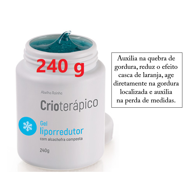 Gel Liporredutor Com Alcachofra Composta Crioterápico Abelha Rainha 240g