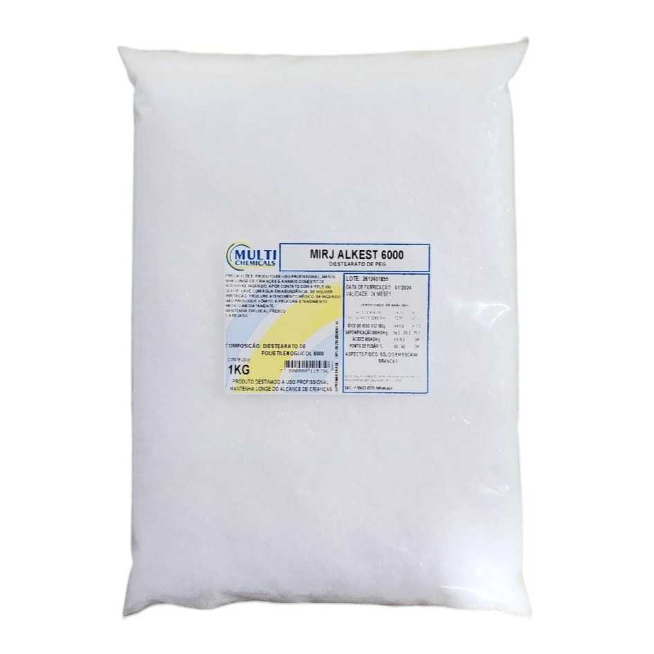 Diestearato de polietilenoglicol - peg 6000 - 1Kg - Puro