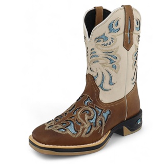 Bota Feminina Texana A Laser Sola Jump Quadrada Moda Country Confortável em Oferta na Shopee