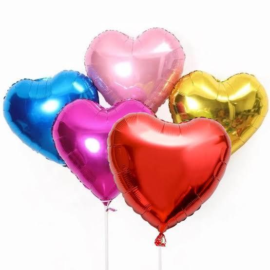 10 Balões Metalizado Coração  festa decoração - 45 cm em Oferta na Shopee