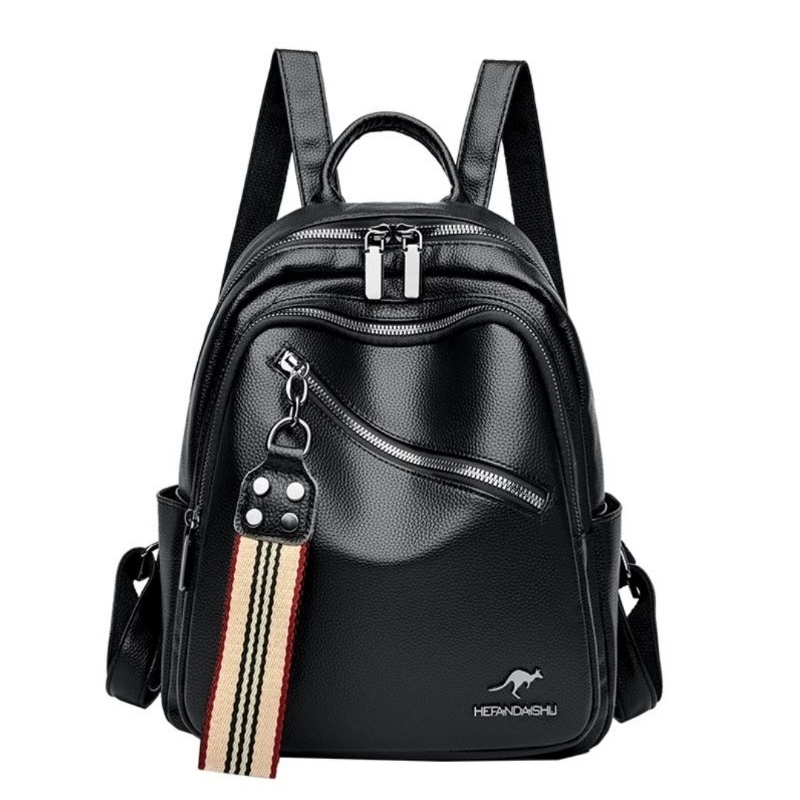 Mochila Feminina Médio Couro Pu Casual Estilosa Saída Fone em Oferta na Shopee