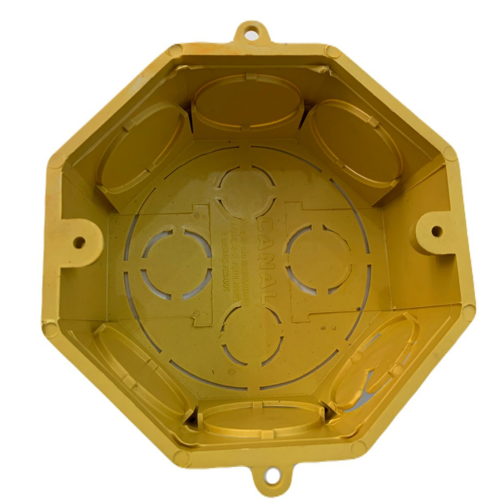 kit com 12 Caixinhas de luz pvc Para Laje Octogonal 4x4 entradas de 1/2 e 3/4