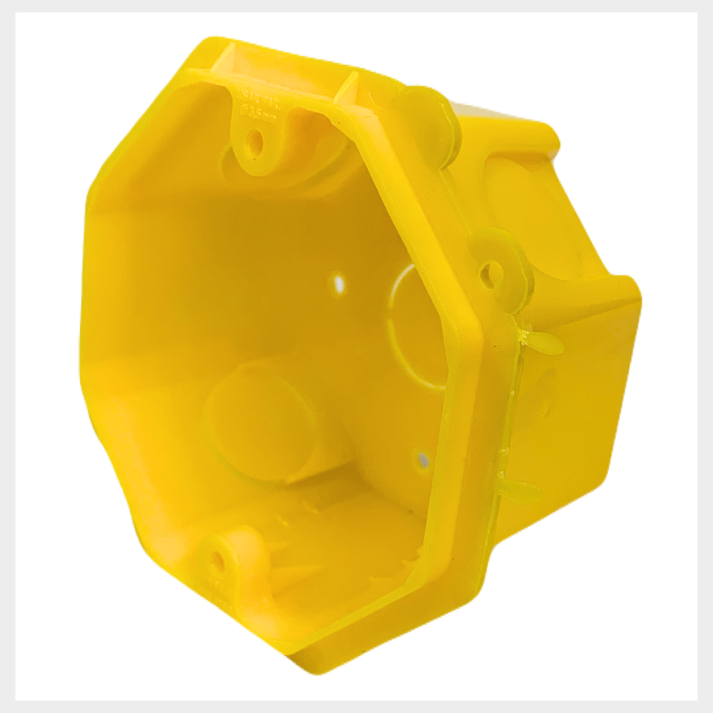 KIT 10 Caixinha de luz pvc Para Laje Octogonal 3x3 embutir amarela Pequena