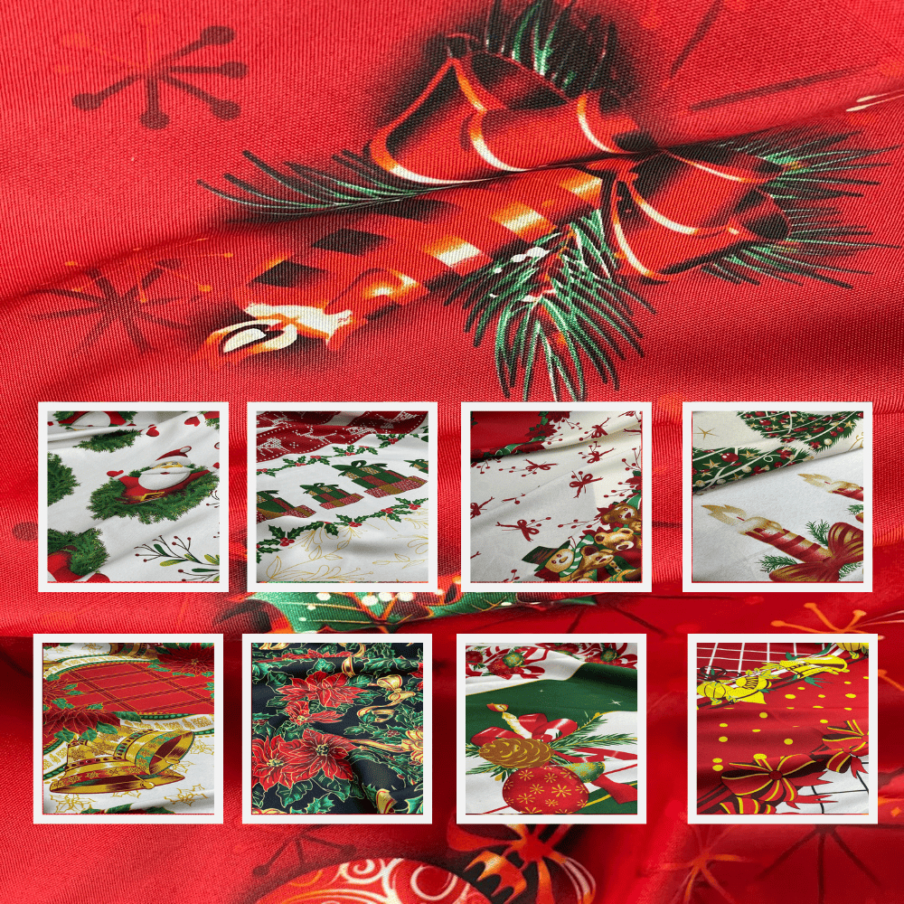 Tecido Oxford Natal 1,0 x 1,50 Largura Estampado Natalino - Toalha De Mesa Natalina