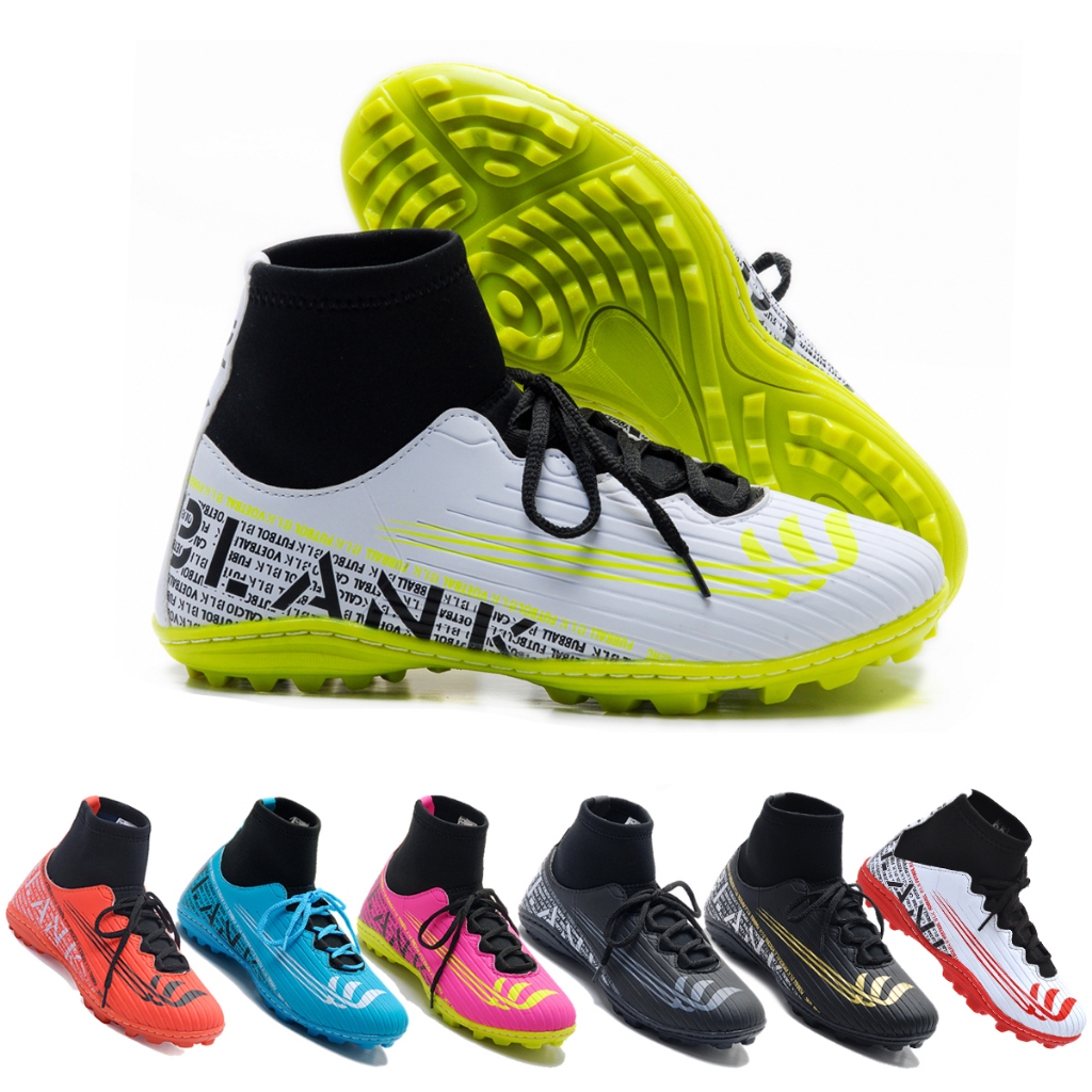 Chuteira Society Cano Alto Blank Star Azul com Solado Costurado Original 34 ao 44