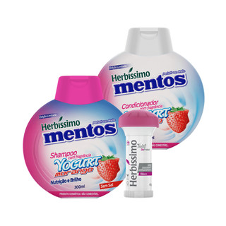 Kit 3 itens - Herbíssimo Mentos Shampoo e Condicionador Yogurt Morango 300ml  | Desodorante Herbíssimo Twist Hibisco 45G em Oferta na Shopee