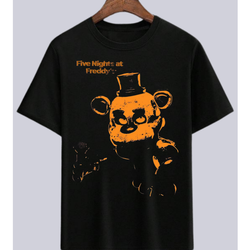 Camisetas Pretas Jogo Vídeo Game FNAF T-shirt Moda Geek Jogos Arcade Terror Jogo Five Nights At Freddy´s 100% Algodão
