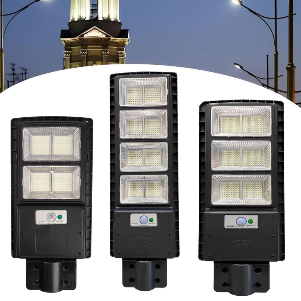 Luminária Pública Solar 50w/100w/150w/200w Poste Rua LED com Sensor de Presença e Controle Remoto