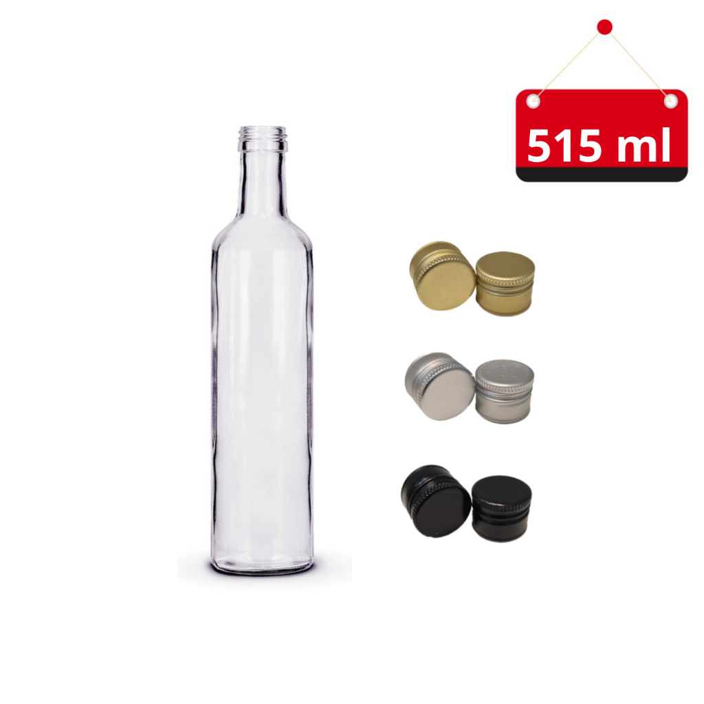 12 Un. Garrafa de Vidro 515 ml com tampa e lacre