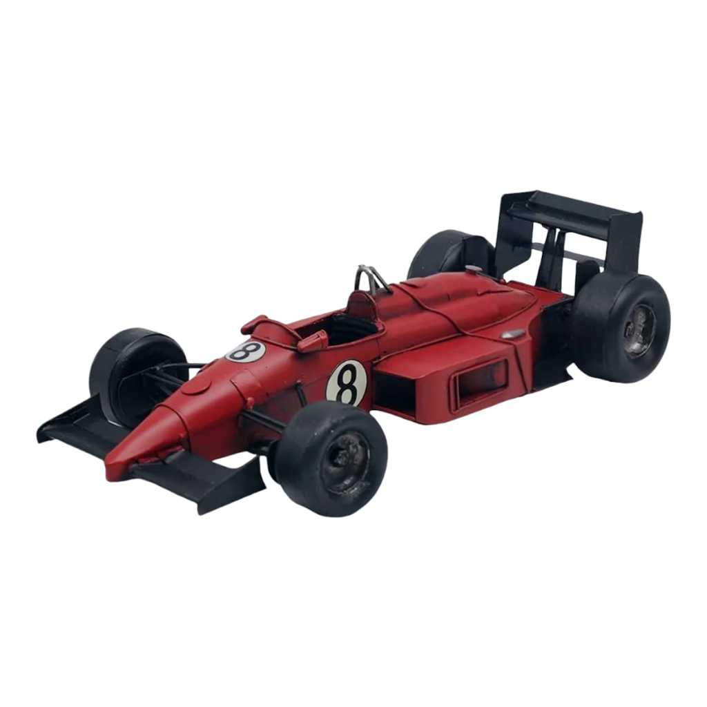 Carro de Formula 1 Miniatura Metal Sucata Retro Vintage Sport Enfeite Decoração Colecionador