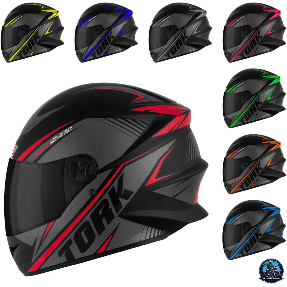 Capacete Moto Fechado Pro Tork R8 Viseira Fumê Diversas Cores Fosco Feminino Masculino 56 58 60 Nfe