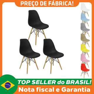 Kit 3 Cadeiras Charles Eames Eiffel Wood Design em Oferta na Shopee
