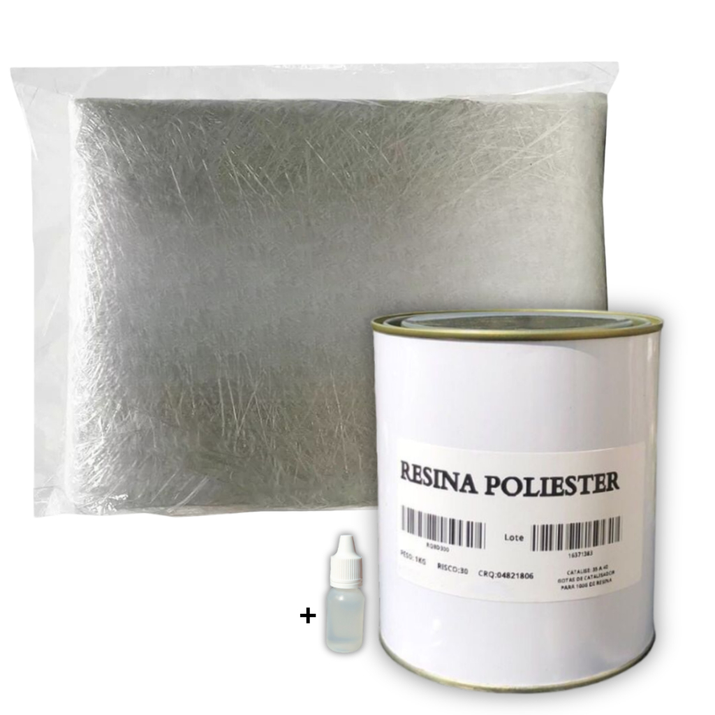 Kit Reparo Resina Laminação + Manta Fibra De Vidro Cobre Até 1 M²