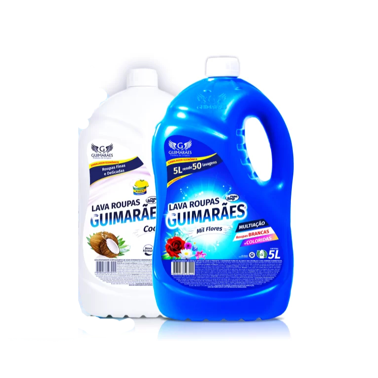 Lava Roupas Guimarães Sabão Liquido Mil flores/ Coco/ Enzimax com Enzimas Ativas 5 lts e 3 lts em Oferta na Shopee