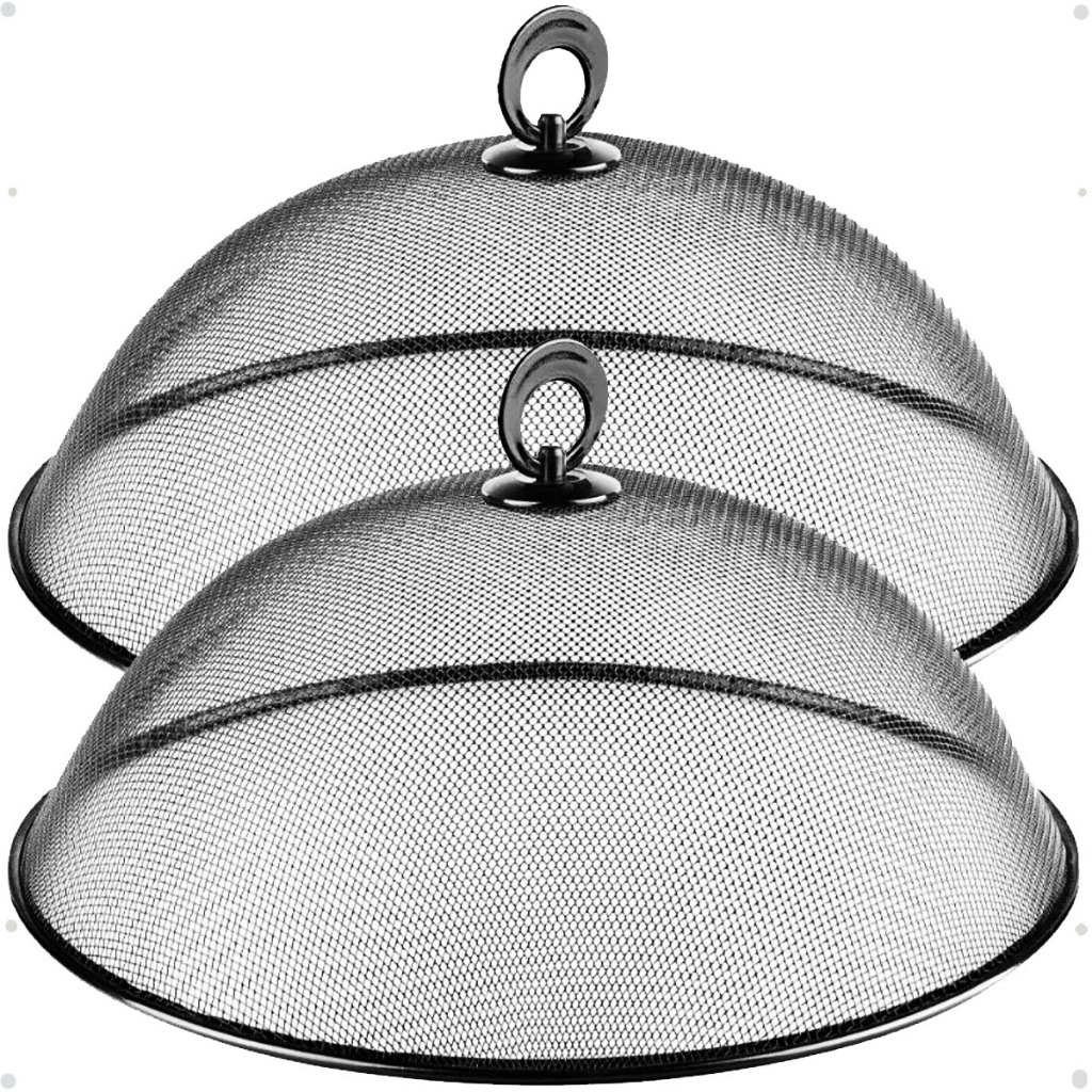 kit 2 Telas Protetoras Para Alimentos Metal Telado Cobre Bolo Protege Frutas comida moscas insetos em Oferta na Shopee