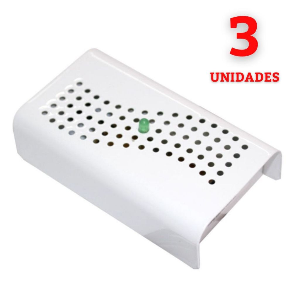 Anti Mofo Eletrônico R14 110V kit 3 unid. Branco Mofo, Anti-Ácaro e Fungos, Desumidificador Ca