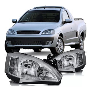 Farol Corsa Montana Foco Duplo Lente Raida Cromada Lado Passageiro 2003 2004 2005 2006 2007