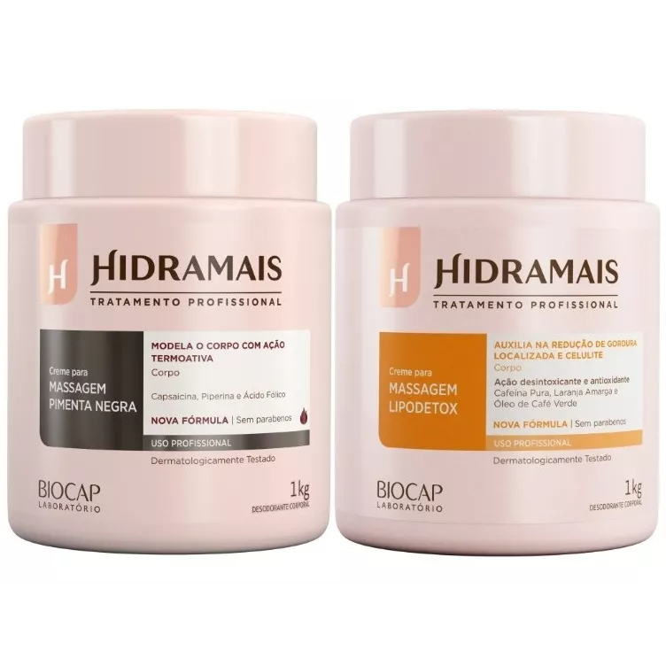 Kit Hidramais Profissional Pimenta Negra 1kg + Lipodetox 1kg