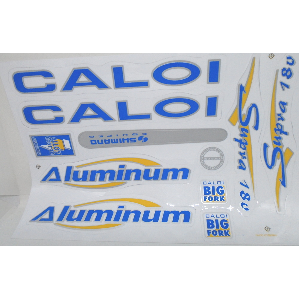 Cartela de Adesivo Caloi Aluminum Supra 18v Azul