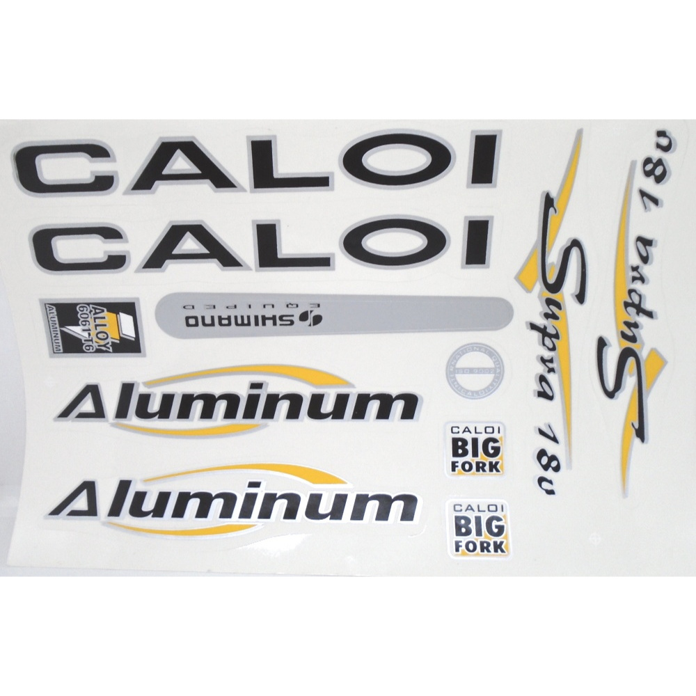 Cartela de Adesivo Caloi Aluminum Supra 18v Preto