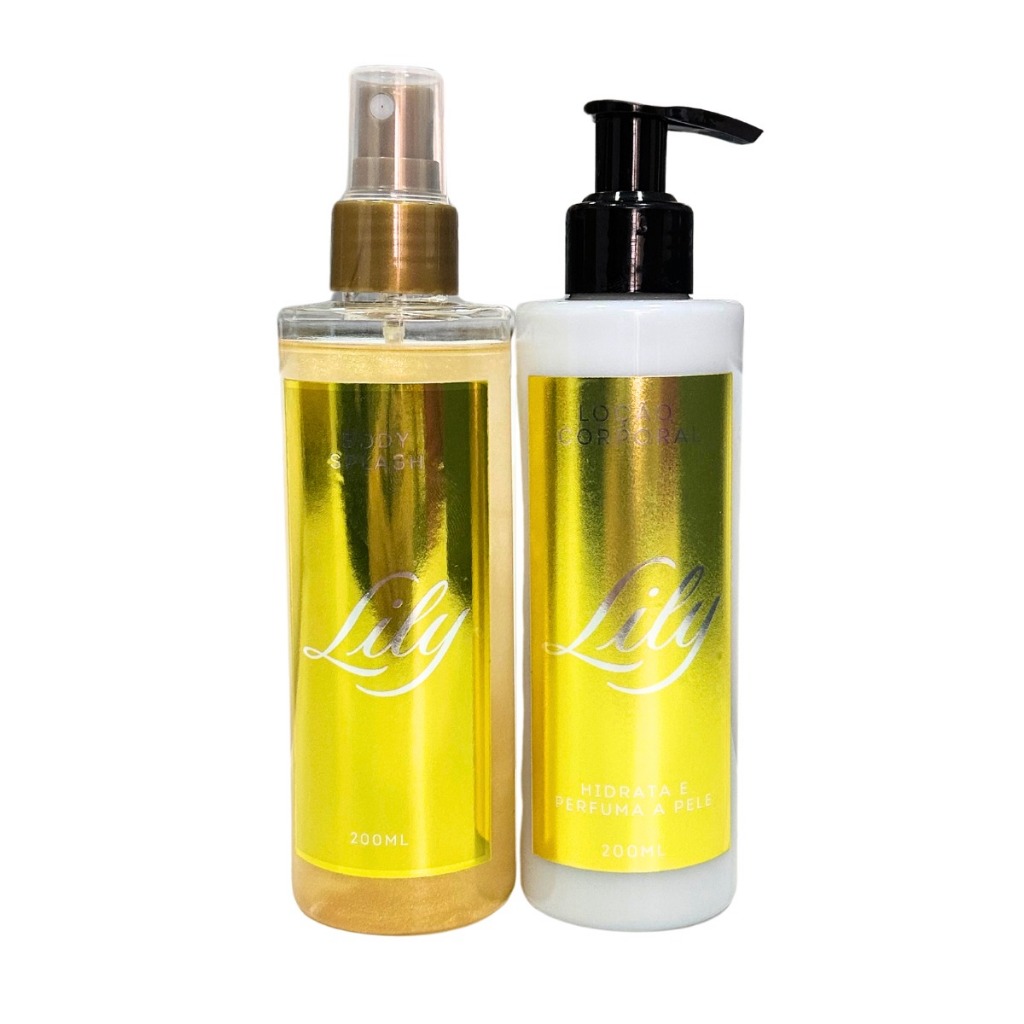 Kit Lili - Creme Hidratante + Body Splash com Brilho dourado 200ml cada
