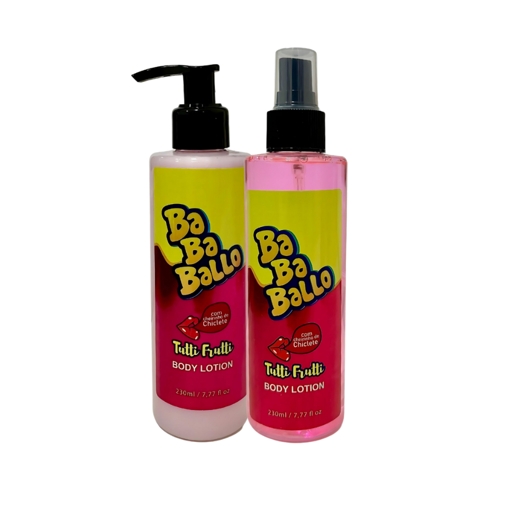 Kit Feminino Creme + Body Splash - Cheiro de Chiclete - Tutti-Frutti - 200ml cada