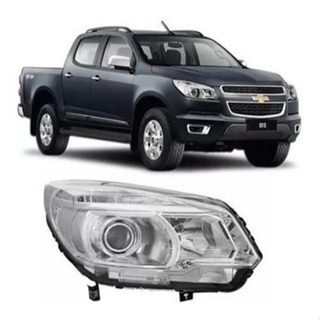 Par Farol Camionete S10 LTZ Foco Duplo Máscara Cromada Com Projetor 2012 Até  2019