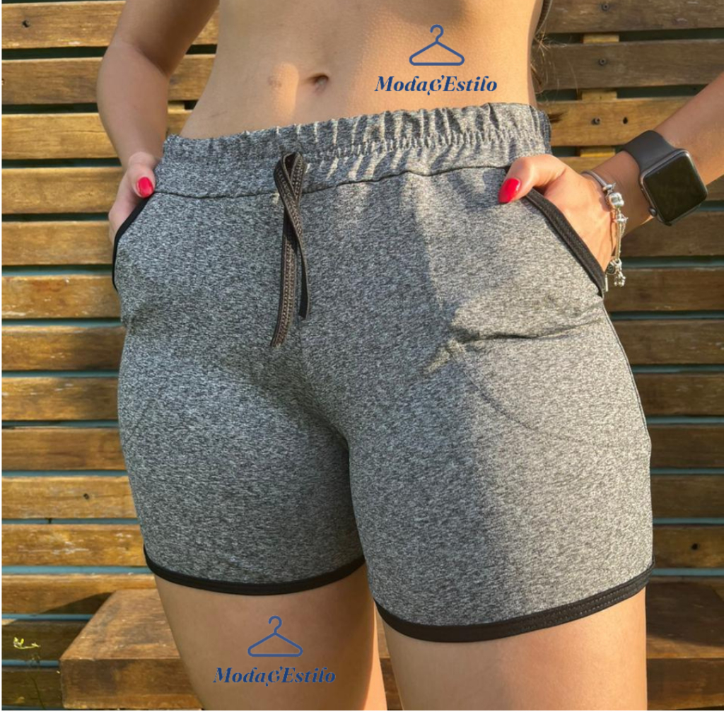 Detalhes do Pacote 2 Shorts Femininos Plus Size Frescos para Casa, Praia ou Passeio