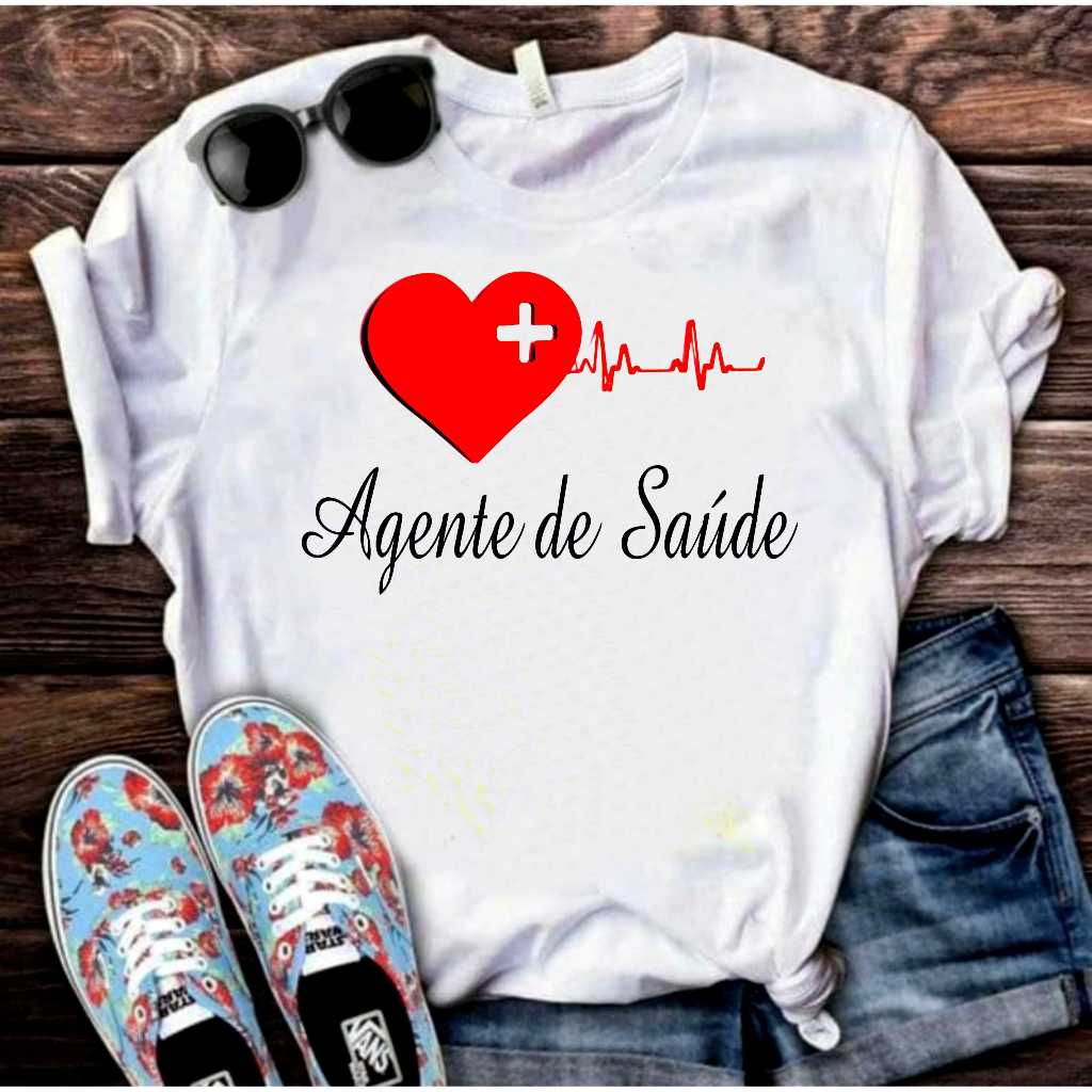 Camisa Agente de Saude Blusa 12 T-Shirt Camiseta  Blusa Feminina ou Masculina Unissex