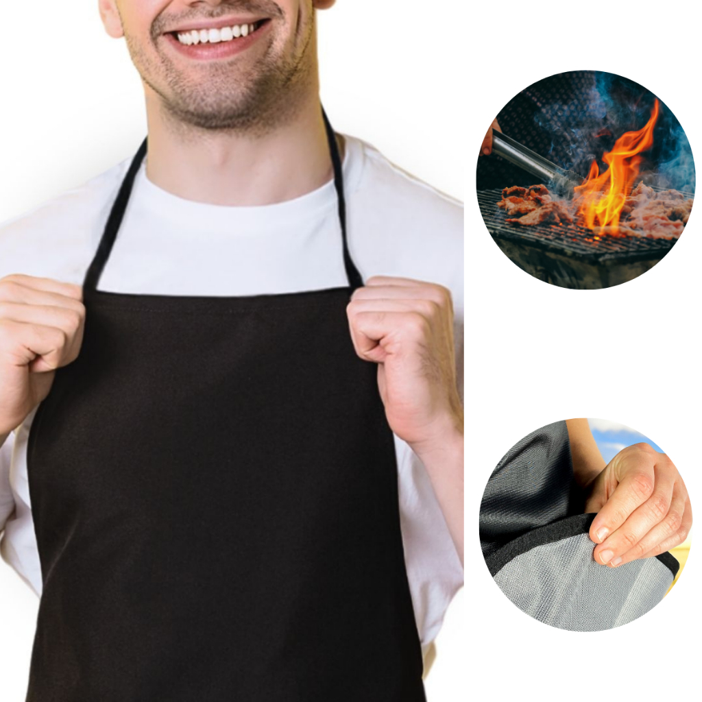 Avental Churrasqueiro Chefe de Cozinha De Pescoço Para Churrasco E Cozinha Paizão Em Napa
