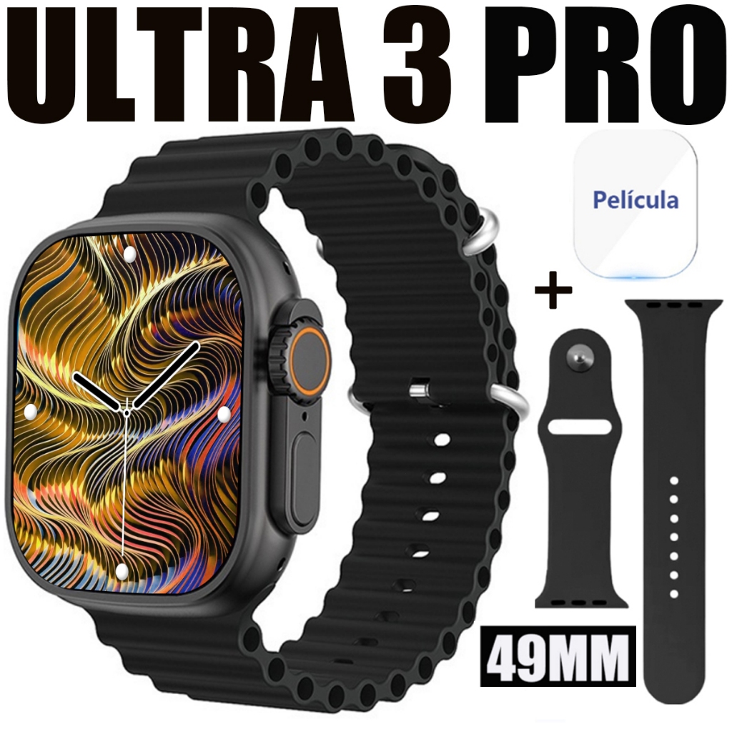 2026 Novo Smartwatch 9 Ultra 3 PRO Série 10 49mm Com Tela 2,08 Polegadas Bluetooth Chamada NFC