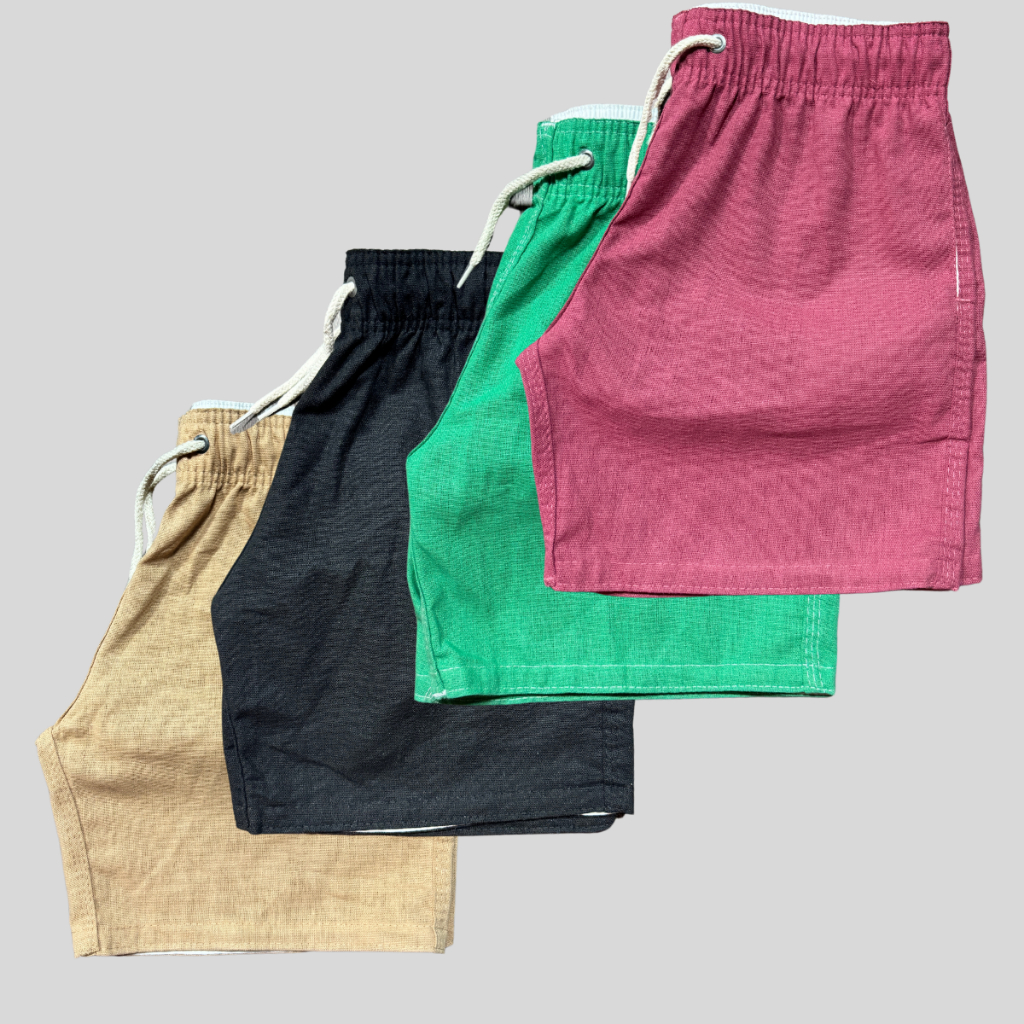 kit 05 bermudas linho menino infantil juvenil premium variadas luxo verão