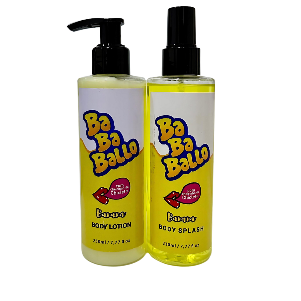 Kit Feminino Creme + Body Splash - Cheiro de Chiclete - Banana - 200ml cada
