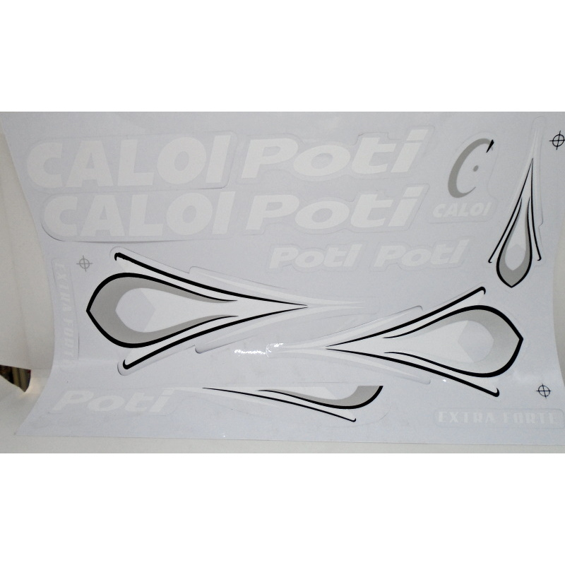 Cartela de Adesivo  Bike Caloi Poti Branco.