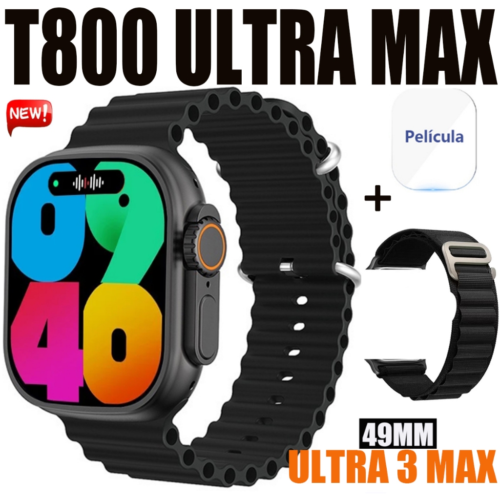 2026 Novo Smartwatch T800 Ultra 3 MAX Relógio Inteligente Smart Watch Fitness Banda