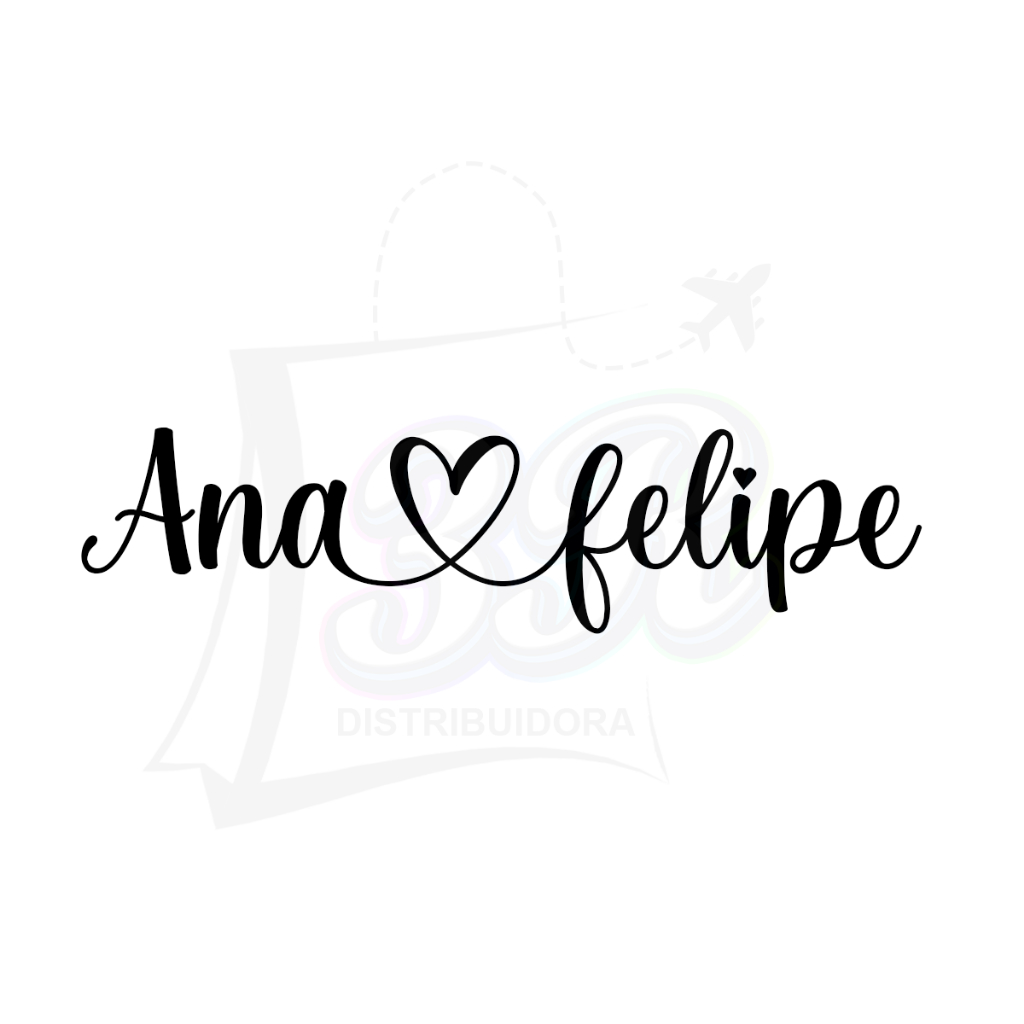 Adesivo Nome Casal Personalizado 3cm altura Vinil Adesivo não desbota
