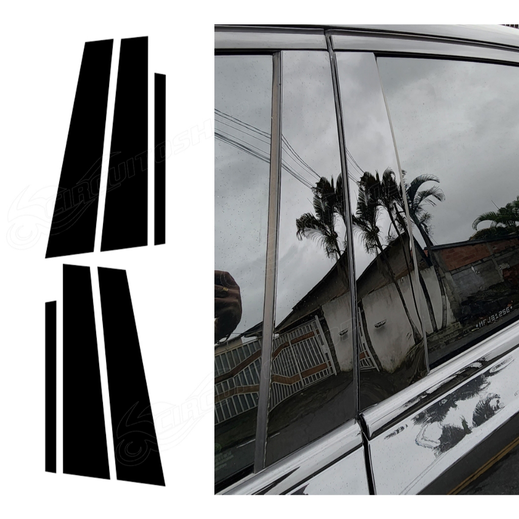 Protetor Black Piano Coluna Porta Carro Bmw Série 3 320 320i m sport 330i 330e 2020 em diante