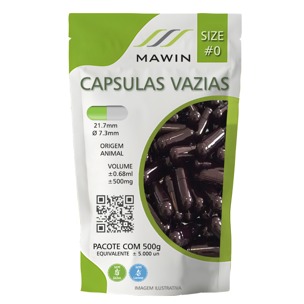 5.000 Capsula Gelatina Vazia N0 - VINHO - Mawin