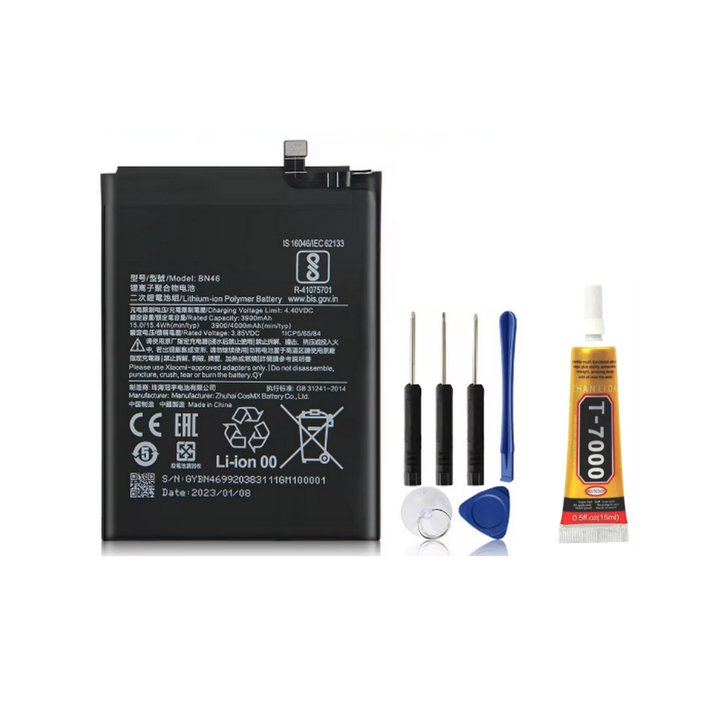 Bat BN46 Compatível Com Redmi Note 8 8T / Redmi 7 / Redmi 6 + Chaves + Cola
