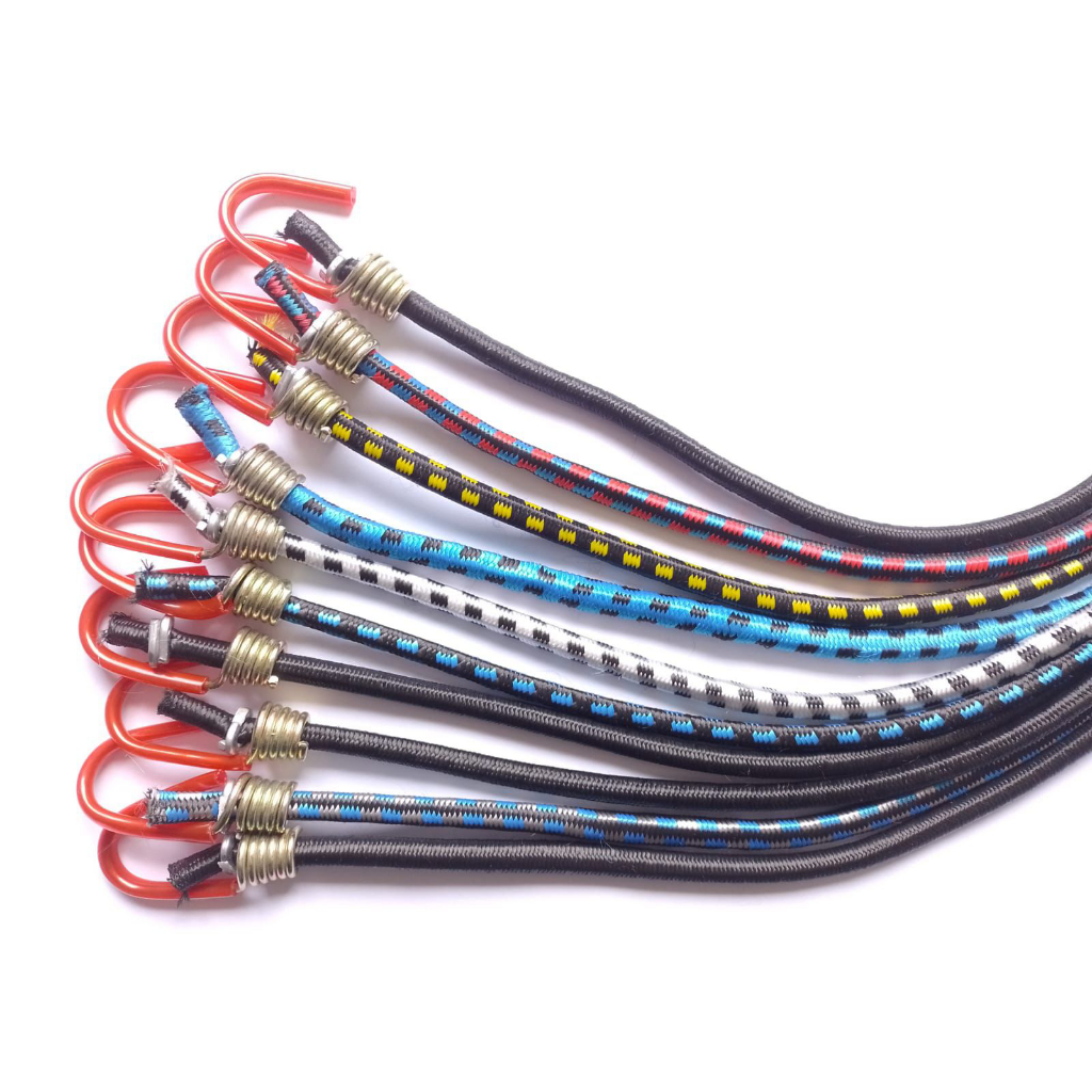 ELÁSTICO PARA BAGAGEIRO MOTO / BIKE / CARROS GANCHO ARAME 10UN DE  1,0MT COLORIDO em Oferta na Shopee