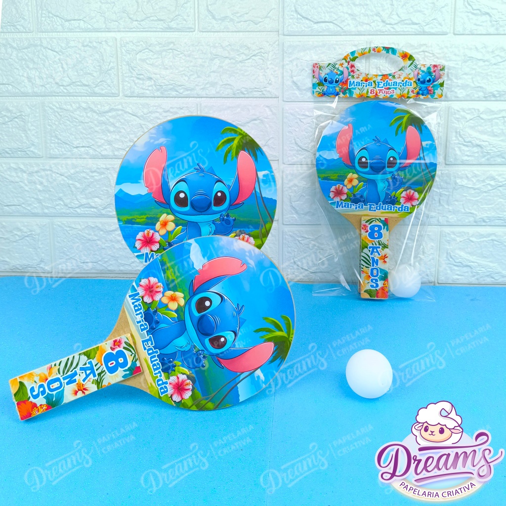 25 Raquetes de Ping Pong Personalizadas festa Stich (Fazemos qualquer tema)