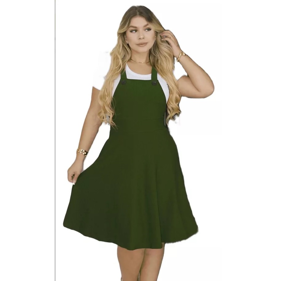 JARDINEIRA COM BOLSO EM MALHA CREPE, MODA BLOGUEIRA CRISTA - LANÇAMENTO