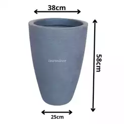 Vaso para planta e flores Decorativo em Polietileno, Coluna Redonda Texturizada Cone C78