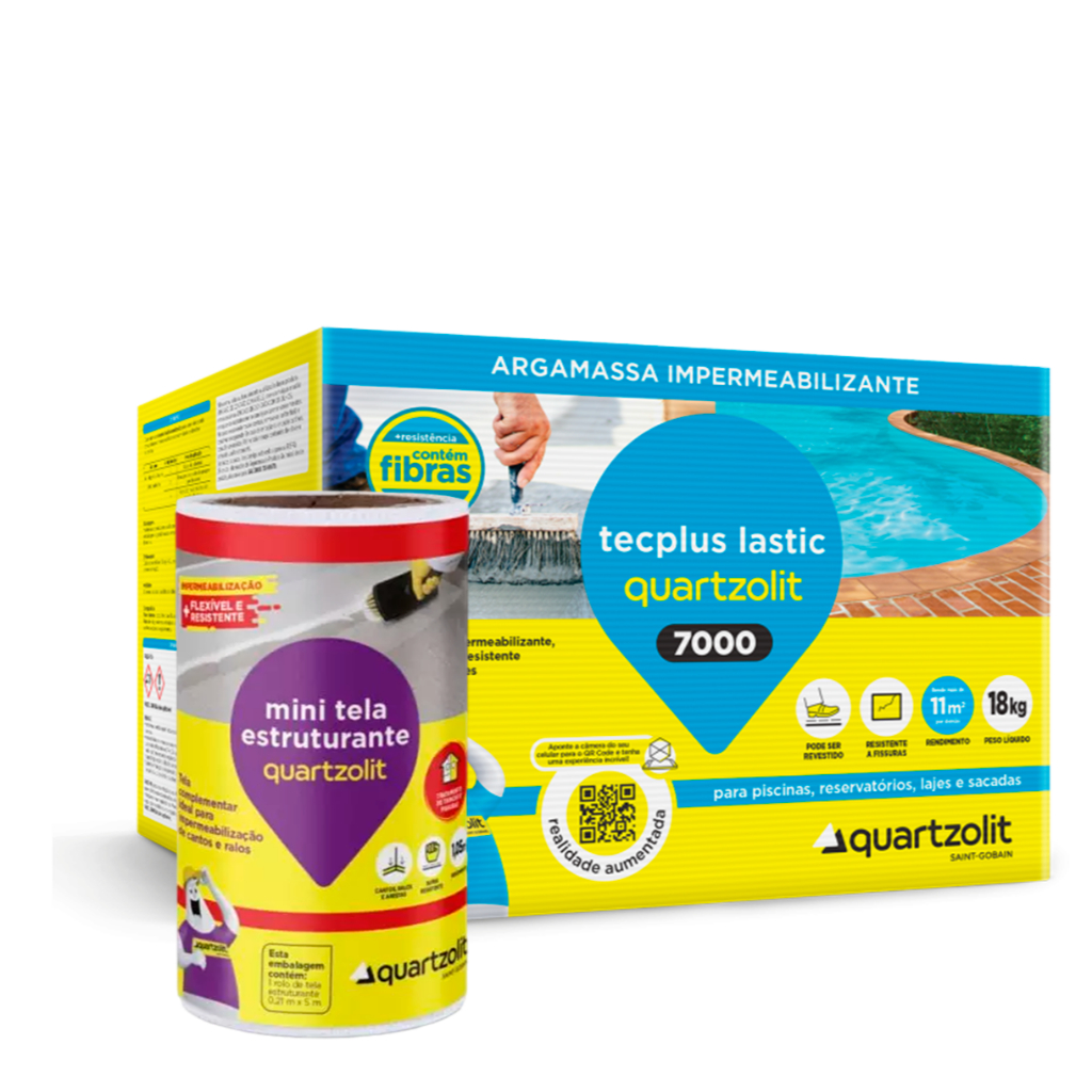 Impermeabiliza Tecplus Lastic 18kg + Tela Estruturante 5 Mts