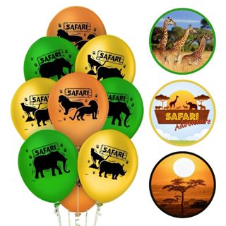 25~125 BALAO SAFARI LATEX REDONDO 9 pol. FESTA SAFARI 2 Regina em Oferta na Shopee