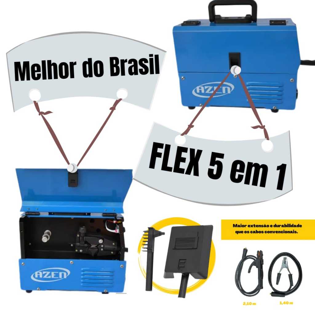 Máquina De Solda Inversora TIG, MAG, Eletrodos e MIG com/sem GÁS - (Estação 5 em 1) Azen