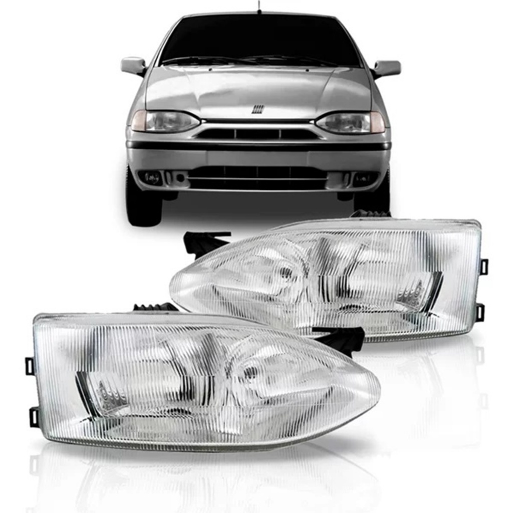 FAROL PALIO STRADA G1 1996 1997 1998 1999 2000 FOCO DUPLO LENTE ACRILICA CROMADA