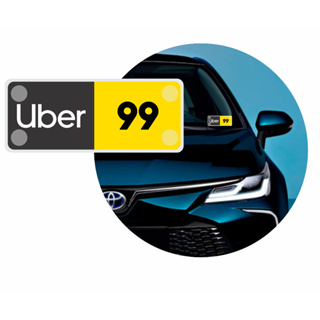 Placa de Identificação Uber 99 Para Motorista de Aplicativo Com Ventosa 14x5,5cm em Oferta na Shopee