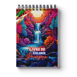 Livro de Colorir Paisagens Adulto Antiestresse em Oferta na Shopee